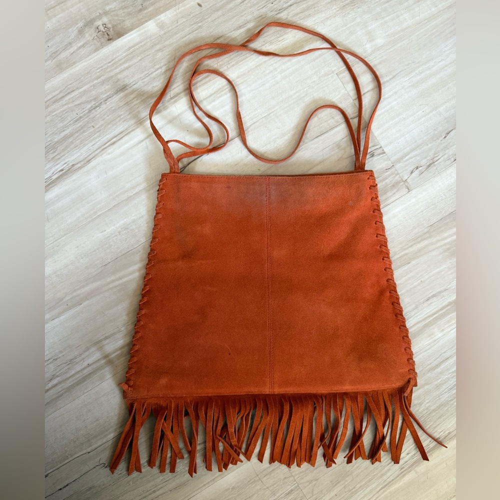 GAP Orange Shoulder Bag with Fringe Detail